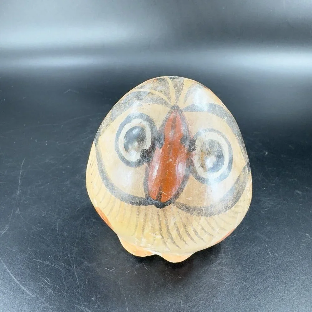 Mexico Pottery Bird Owl Whimsical Figurine‎ Decor Hand Painted Figure Vintage